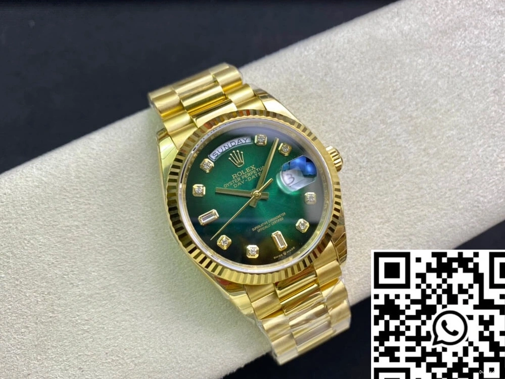 Yellow 1009 Contemporary EW M128238-0069 Factory Rolex Gradual Green Gold Day-Date Dial 0722